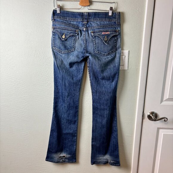 Hudson Bootcut Jeans Women’s 29 Blue Medium Wash Damaged Hem USA Made READ - Picture 5 of 12